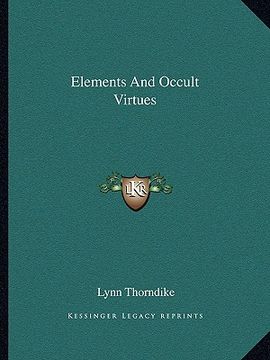 portada elements and occult virtues (en Inglés)