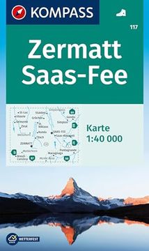 portada Kompass Wanderkarte 117 Zermatt, Saas-Fee 1: 40. 000