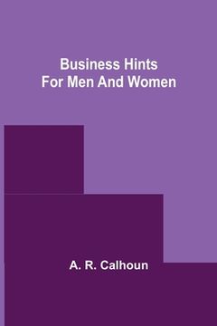 portada Business Hints for Men and Women (en Inglés)