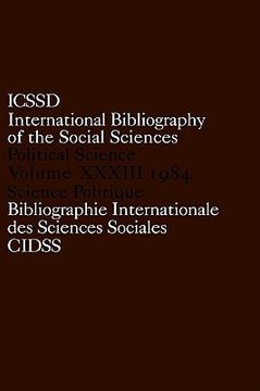 portada ibss: political science: 1984 volume 33 (en Inglés)