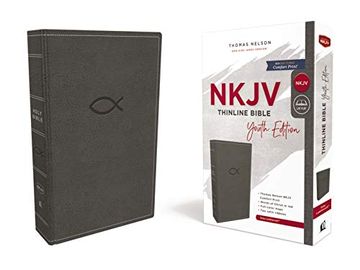 portada Nkjv, Thinline Bible Youth Edition, Leathersoft, Gray, red Letter Edition, Comfort Print: Holy Bible, new King James Version 