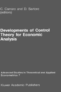 portada developments of control theory for economic analysis (en Inglés)