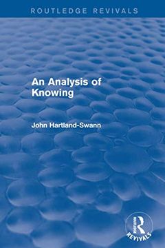 portada An Analysis of Knowing (en Inglés)