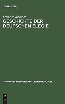 portada Geschichte der Deutschen Elegie (en Alemán)
