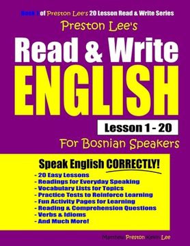 portada Preston Lee's Read & Write English Lesson 1 - 20 For Bosnian Speakers (en Inglés)