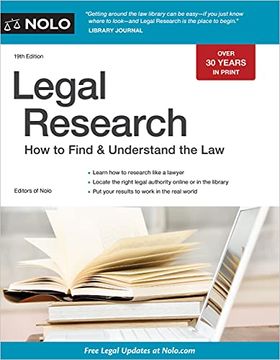 portada Legal Research: How to Find & Understand the law (en Inglés)