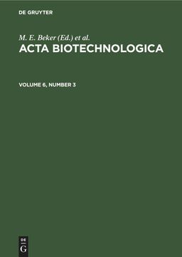 portada Acta Biotechnologica, Volume 6, Number 3, Acta Biotechnologica Volume 6, Number 3 (in English)