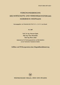 portada Aufbau und Wirkungsweise einer Magnetbandsteuerung (Forschungsberichte des Wirtschafts- und Verkehrsministeriums Nordrhein-Westfalen) (German Edition)