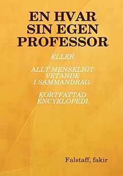 portada En Hvar Sin Egen Professor (en Sueco)