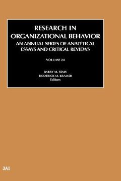 portada research in organizational behaviour (in English)