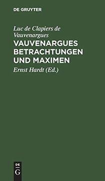 portada Vauvenargues Betrachtungen und Maximen (en Alemán)