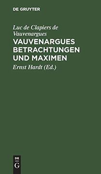 portada Vauvenargues Betrachtungen und Maximen (in German)