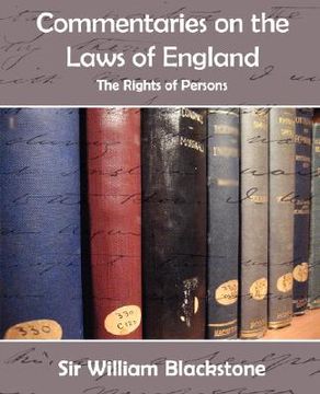 portada commentaries on the laws of england (the rights of persons) (en Inglés)