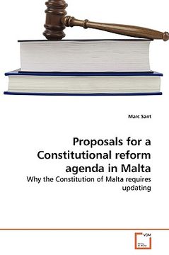 portada proposals for a constitutional reform agenda in malta (en Inglés)