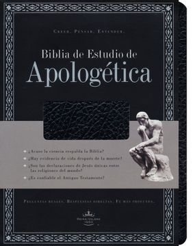 portada Biblia Reina Valera 1960 de Estudio de Apologética. Imitación Piel, Negro (in Spanish)
