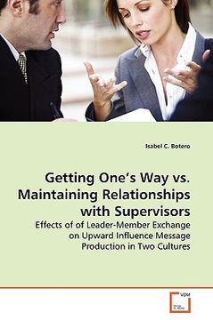 portada getting one's way vs. maintaining relationships with supervisors (in English)
