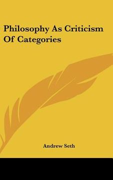 portada philosophy as criticism of categories (in English)
