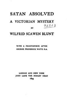 portada Satan Absolved, A Victorian Mystery