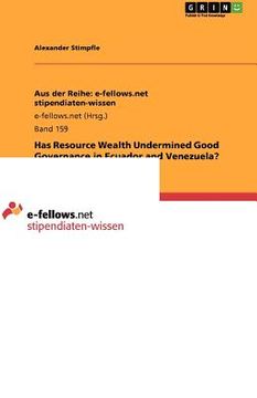 portada has resource wealth undermined good governance in ecuador and venezuela? (en Inglés)