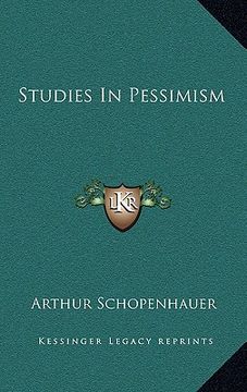 portada studies in pessimism (en Inglés)