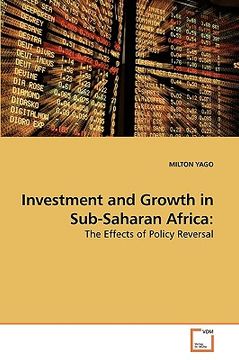 portada investment and growth in sub-saharan africa (in English)
