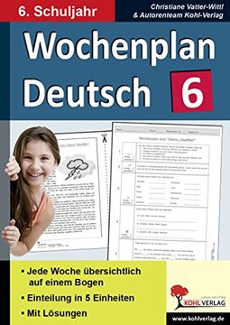 portada Wochenplan Deutsch 6: Kopiervorlagen zum Einsatz im 6. Schuljahr (en Alemán)