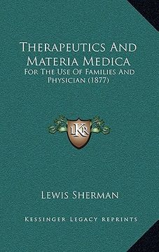 portada therapeutics and materia medica: for the use of families and physician (1877) (in English)