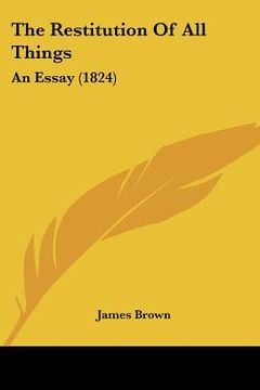 portada the restitution of all things: an essay (1824) (en Inglés)