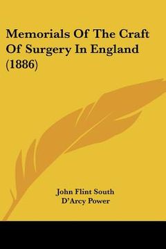 portada memorials of the craft of surgery in england (1886) (in English)