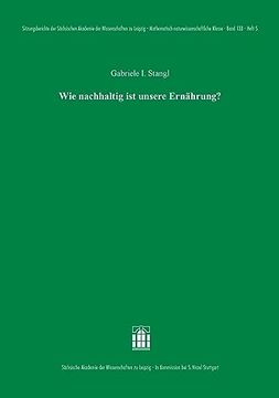 portada Wie Nachhaltig ist Unsere Ernahrung? (in German)