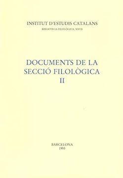 portada Documents de la Secció Filològica, ii