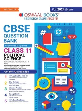 portada Oswaal CBSE Class 11 Political Science Question Bank (2024 Exam) (en Inglés)