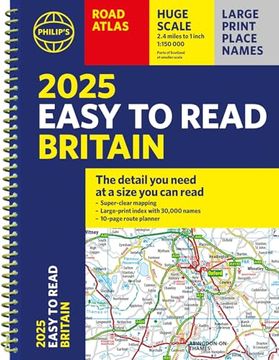 portada 2025 Philip's Easy to Read Road Atlas of Britain (in English)
