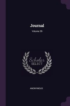 portada Journal; Volume 39 (in English)