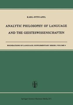 portada Analytic Philosophy of Language and the Geisteswissenschaften (en Inglés)