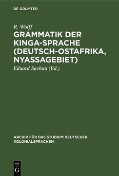 portada Grammatik der Kinga-Sprache (Deutsch-Ostafrika, Nyassagebiet) 