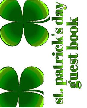 portada Saint Patricks day Shamrock 4 Leaf Clover Landscape Blank Guest Book (in English)
