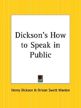 portada dickson's how to speak in public (en Inglés)