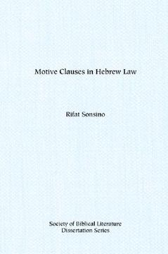 portada motive clauses in hebrew law (en Inglés)