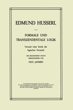 portada Formale und Transzendentale Logik: Versuch einer Kritik der logischen Vernunft (Husserliana: Edmund Husserl – Gesammelte Werke) (Volume 17) (German Edition)