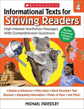 portada Informational Texts for Striving Readers - Grade 4: High-Interest Nonfiction Passages With Comprehension Questions (in English)