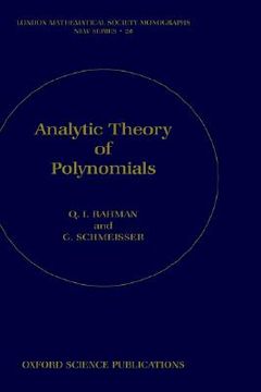 portada analytic theory of polynomials: critical points, zeros and extremal properties (in English)