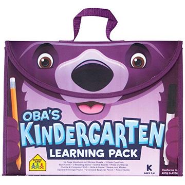 portada School Zone - Oba’S Kindergarten Learning Pack - Ages 5-6, Workbook, Flash Cards, Early Reading Books, Math, Writing Skills, Write & Reuse, Educational Games, Carrying Case, Pencil & Wipe-Clean Marker (in English)