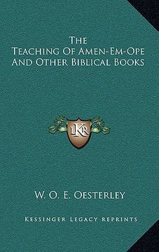 portada the teaching of amen-em-ope and other biblical books