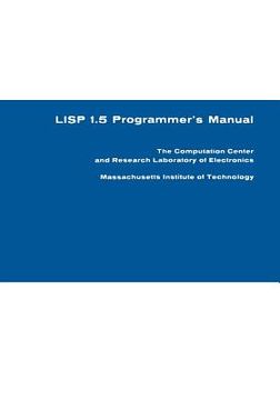 portada lisp 1.5 programmer's manual (in English)