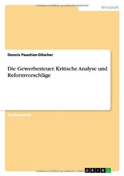 portada Die Gewerbesteuer. Kritische Analyse Und Reformvorschlage (German Edition)