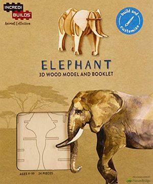 portada Incredibuilds Animal Elefante Modelo Armable en Madera