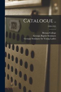 portada Catalogue ..; 1920-1921 (en Inglés)