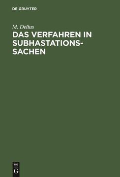 portada Das Verfahren in Subhastationssachen (in German)