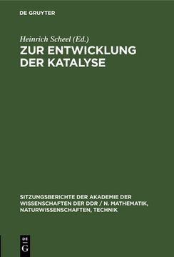 portada Zur Entwicklung der Katalyse (German Edition) [Hardcover ] (in German)